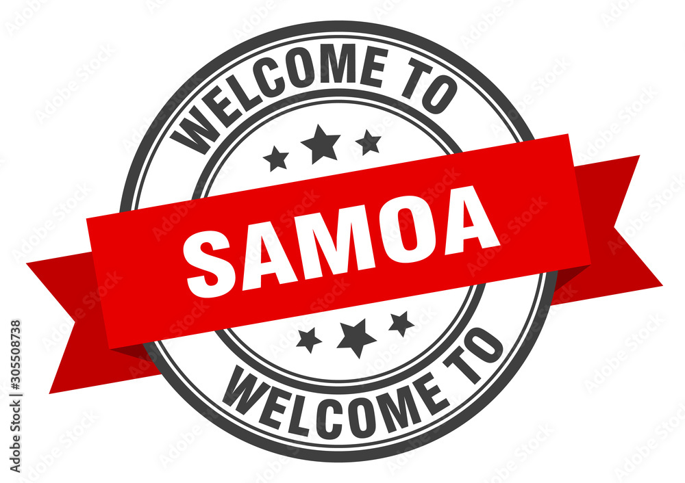 Fototapeta premium Samoa stamp. welcome to Samoa red sign