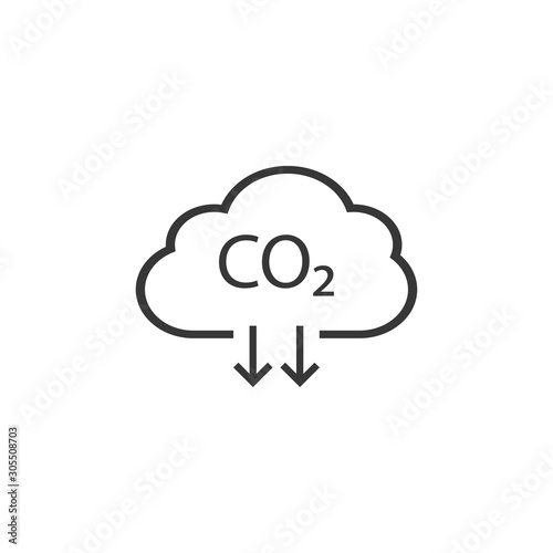 Co2, ecology, cloud icon. Vector illustration, flat design.