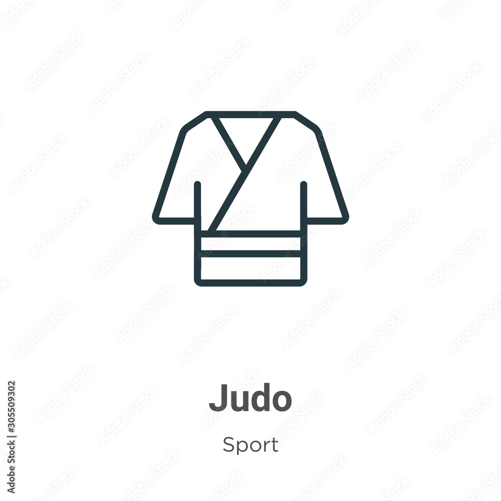 Judo outline vector icon. Thin line black judo icon, flat vector simple element illustration from editable sport concept isolated on white background