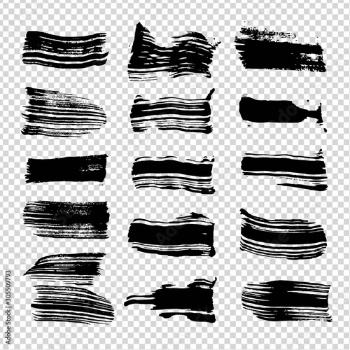 Wallpaper Mural Abstract straight black brushstrokes isolated on imitation transparent background Torontodigital.ca