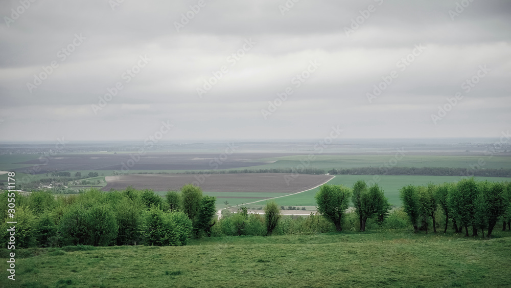 Obraz premium Minimalistic agricultural landscape