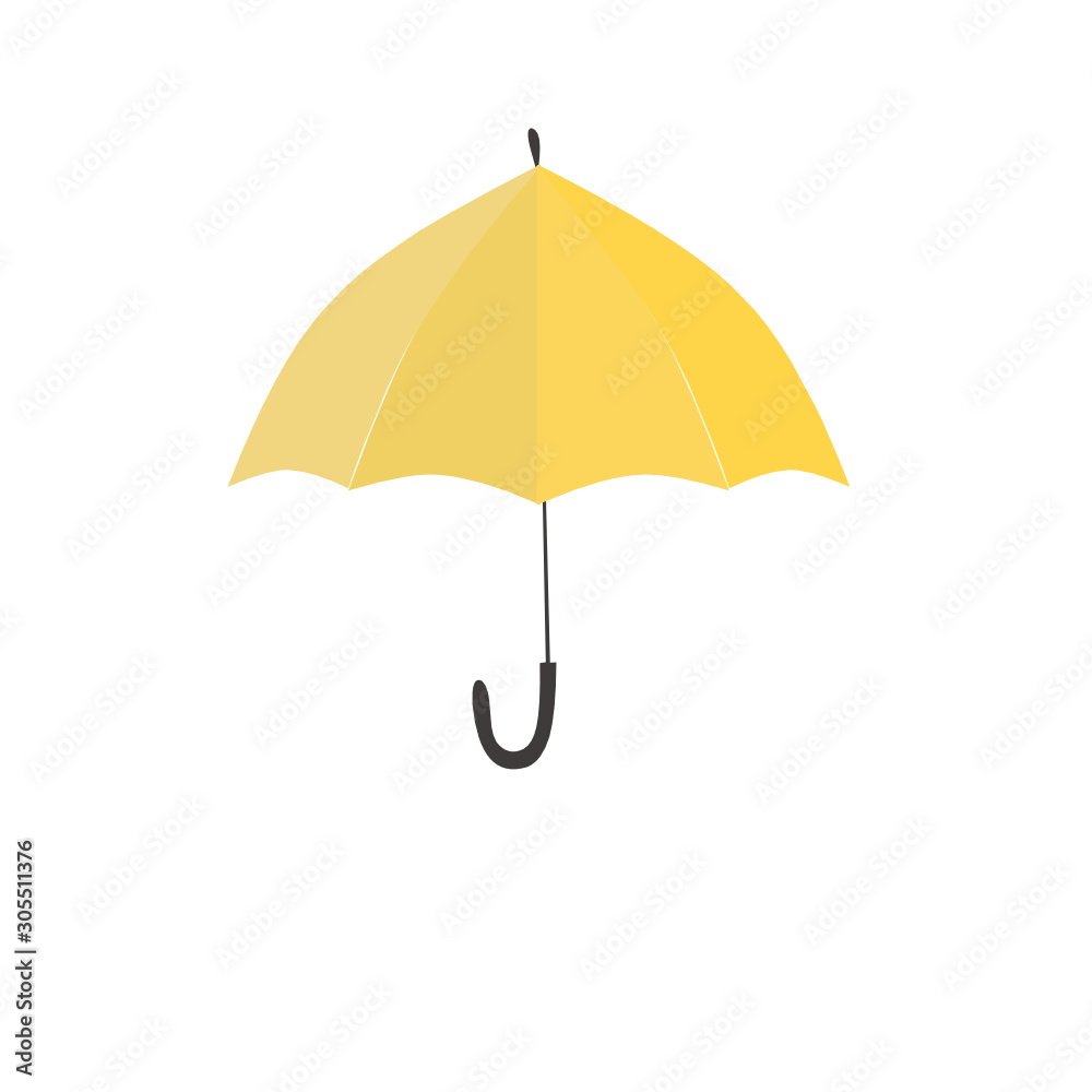 umbrella isolated on white background. Yellow umbrella design. Umbrella  icon, logo, label, background, wallpaper, and clipart design vector. Tool  for protection from rain Stock Vector | Adobe Stock
