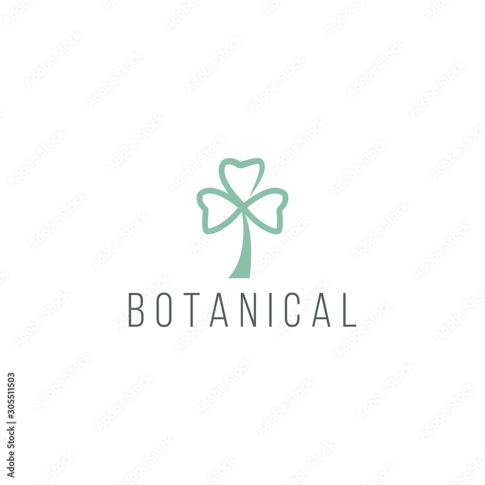 Botanical Logo Template elegant, hand drawn, leaf, simple, wedding, spa and beauty salon, boutique, organic shop