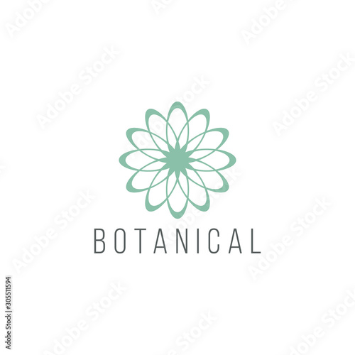 Botanical Logo Template elegant  hand drawn  leaf  simple  wedding  spa and beauty salon  boutique  organic shop