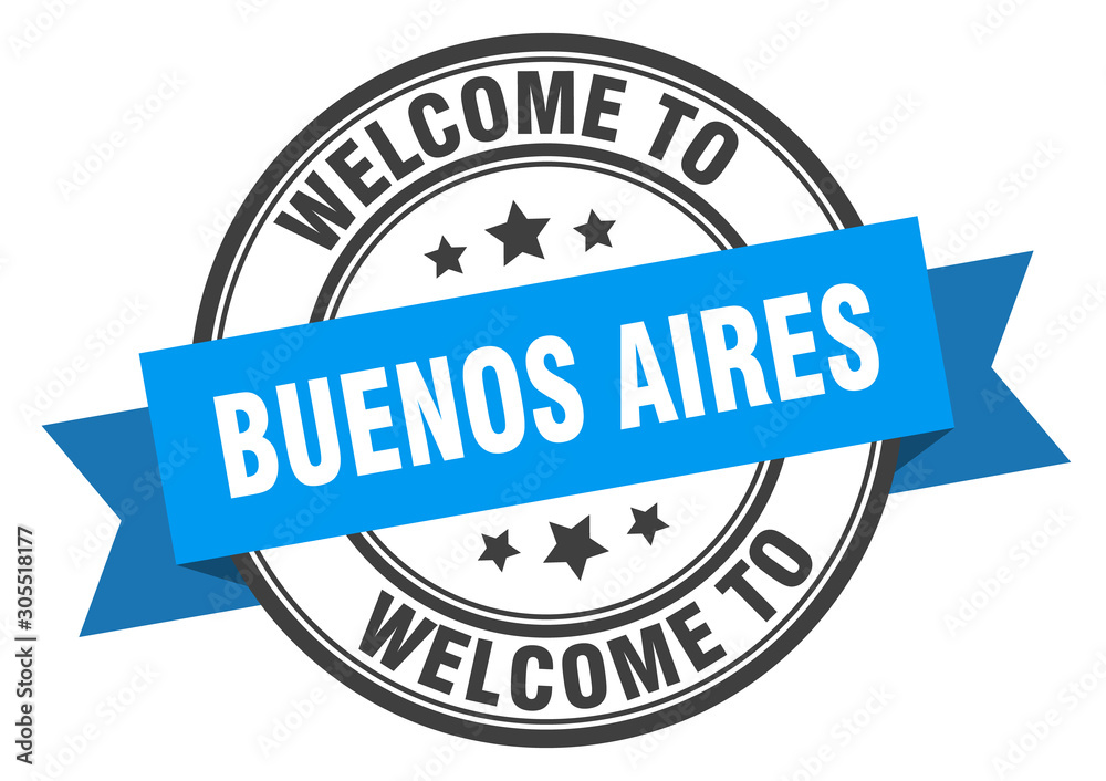 Obraz premium Buenos Aires stamp. welcome to Buenos Aires blue sign