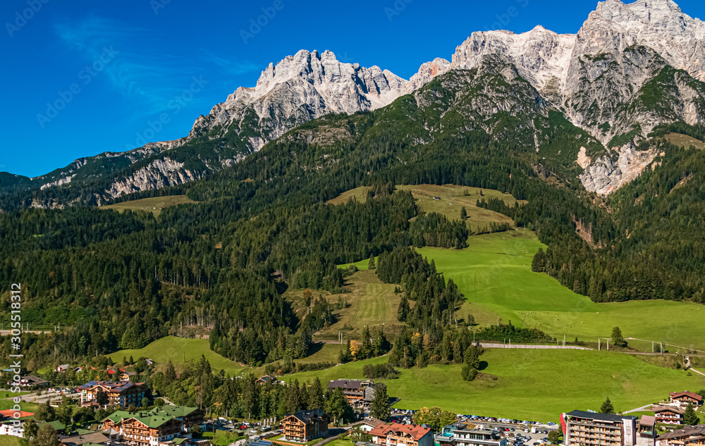 Beautiful alpine view at Leogang, Salzburg, Austria