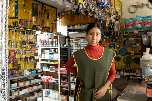 Portrait of young latin entrepreneur woman