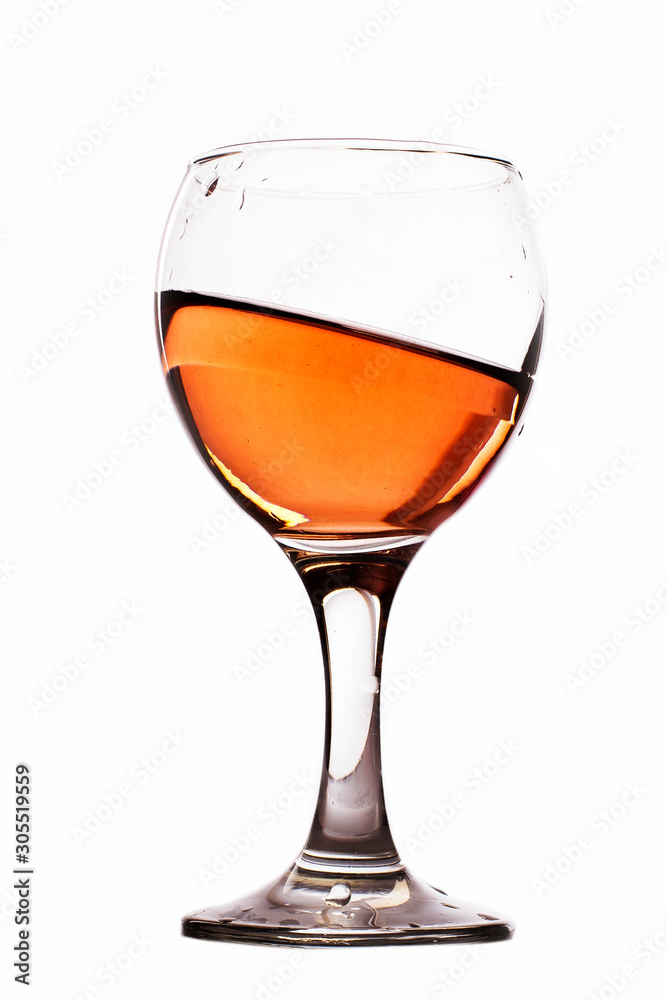Glass of red wine on a white background Glass of red wine on a white background