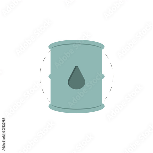 Oil drum container. barrel colorful vector flat icon