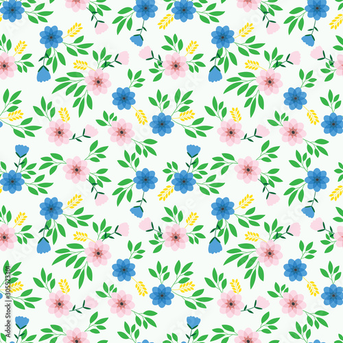 seamleass pattern : Small Vintage Floral Seamless Pattern in vector , for print on fabric textile , book cover , packaging , wedding invitation