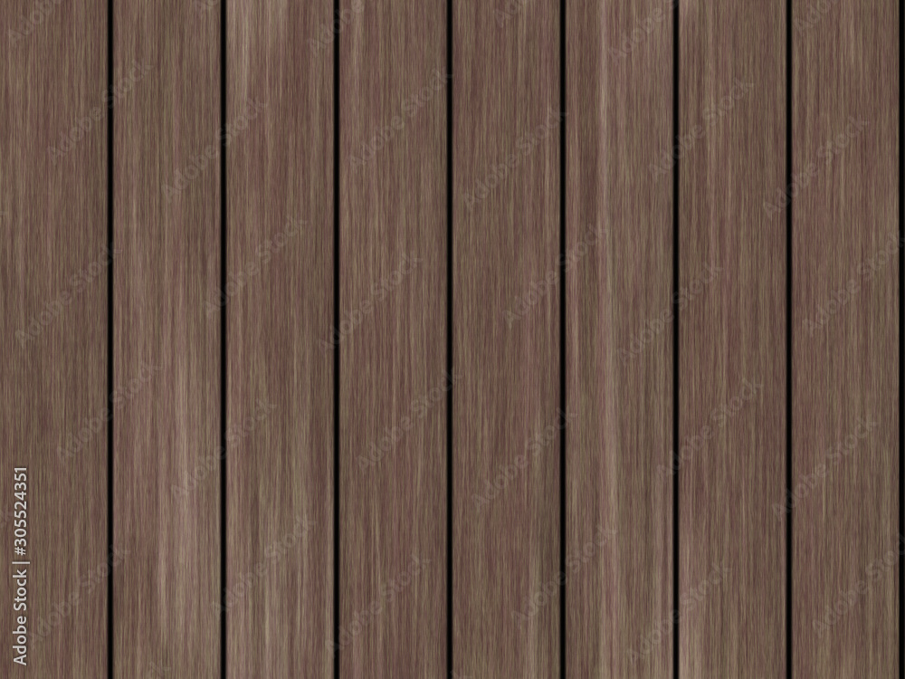 Naklejka premium Wood texture background pattern. Dark hardwood planks surface of wooden board floor wall fence. Abstract timber decorative illustration.