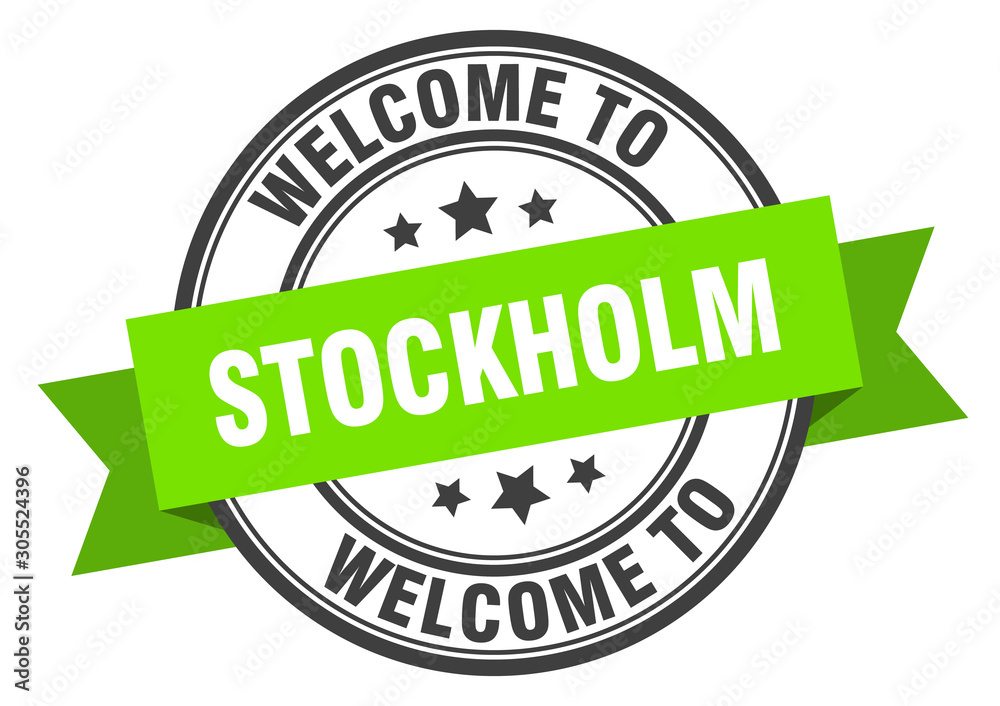 Stockholm stamp. welcome to Stockholm green sign Stockholm stamp. welcome to Stockholm green sign