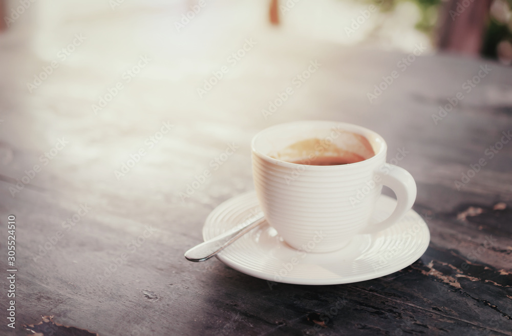 Coffee on old wooden desk Coffee on old wooden desk