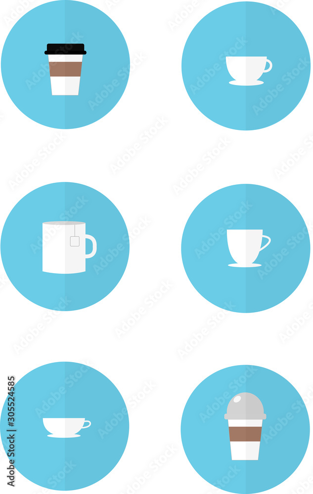 Tea and coffee cups as icons Tea and coffee cups as icons