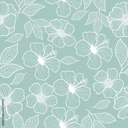 Vector flowers seamless pattern