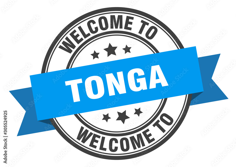 Fototapeta premium Tonga stamp. welcome to Tonga blue sign