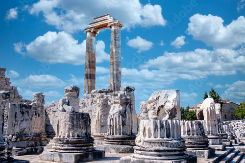 Ruins of Apollo Temple in Didim Town, Aydin, Turkey. Ancient Apollon Temple photo