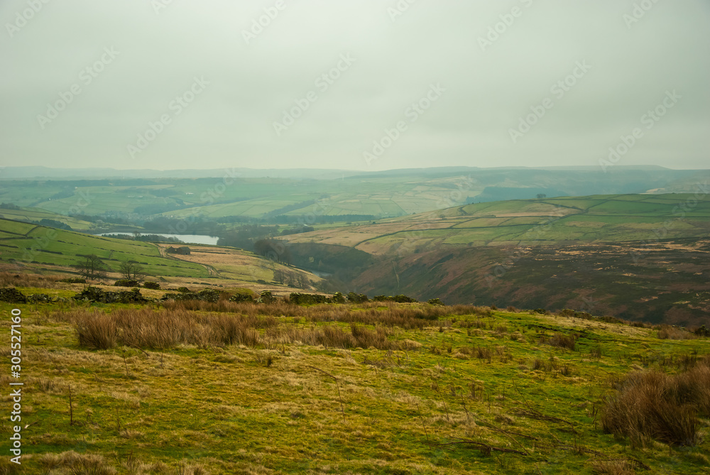 Landscape with grass and clouds. North Peak District National Park. Landscape with grass and clouds. North Peak District National Park.