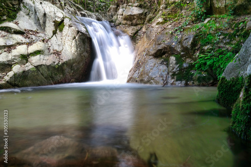 Waterfall encountered along the path in the Aspromonte National Park.