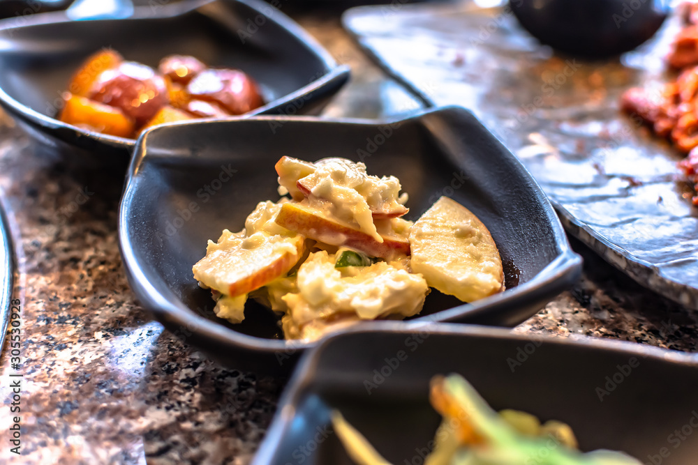 Photo of Banchan or bansang is a small side dishes served along with cooked rice in Korean cuisine Photo of Banchan or bansang is a small side dishes served along with cooked rice in Korean cuisine