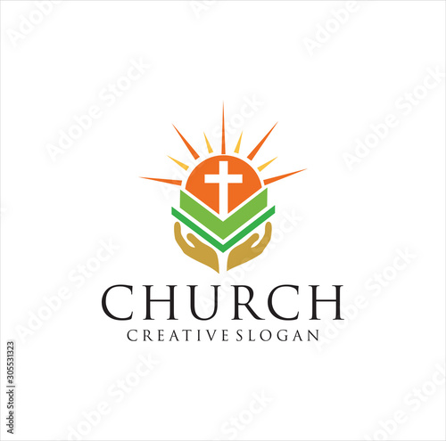 Bible scripture logo Design Vector illustration . Bible Church logo . the name of the mission. Bible Society