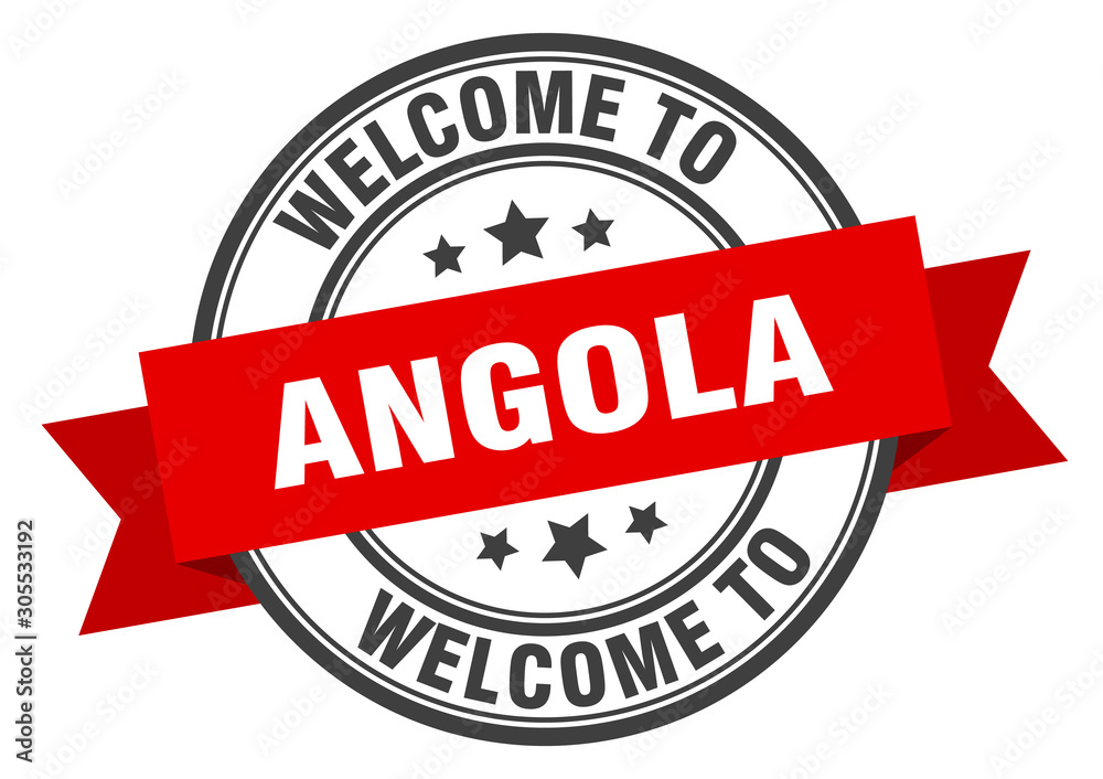 Fototapeta premium Angola stamp. welcome to Angola red sign