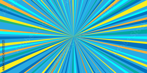 Flying. Colored rays. Abstract painting. Vector illustration