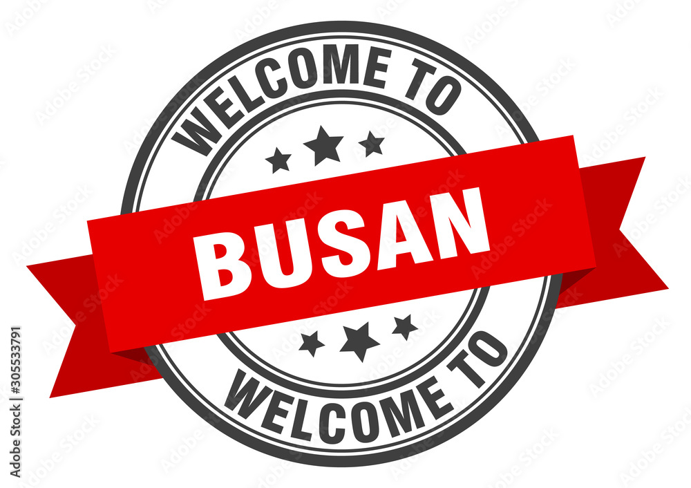 Fototapeta premium Busan stamp. welcome to Busan red sign
