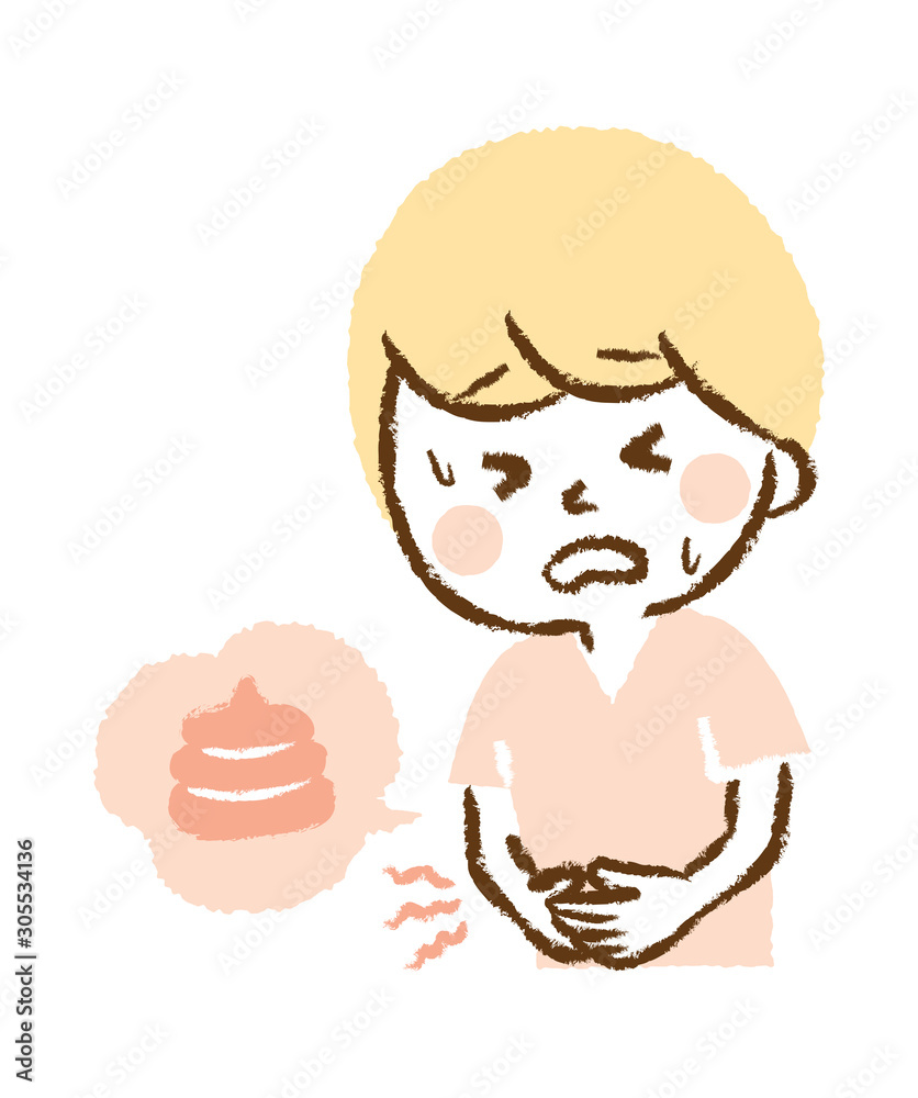 Illustration that young man endures stomachache Illustration that young man endures stomachache