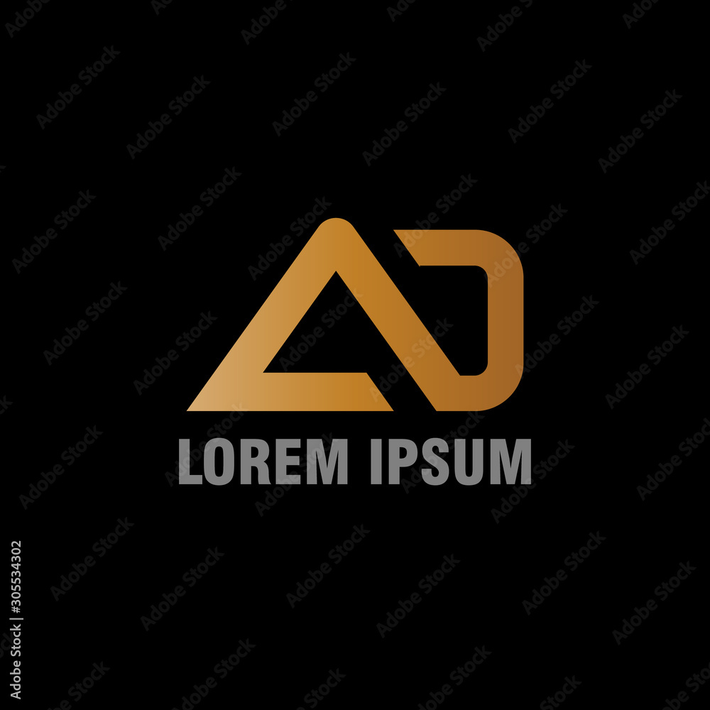 vector illustration initial letter a and d icon logo modern design with gradient color vector illustration initial letter a and d icon logo modern design with gradient color