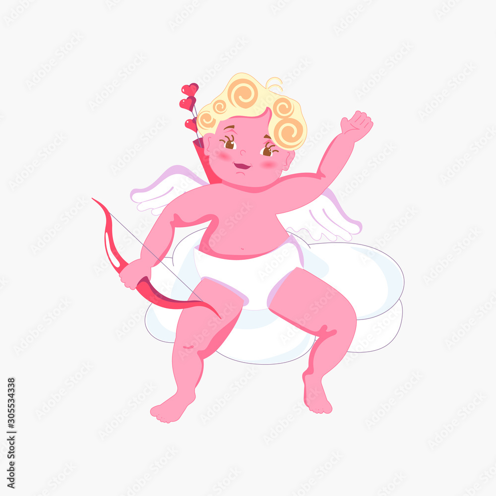 Playful Cupidto aim an arrow