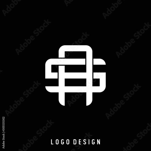 Photography Initial letter SA, AS, interlock monogram logo, white color on black background