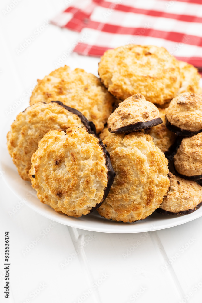 Coconut cookies with chocolate. Coconut cookies with chocolate.