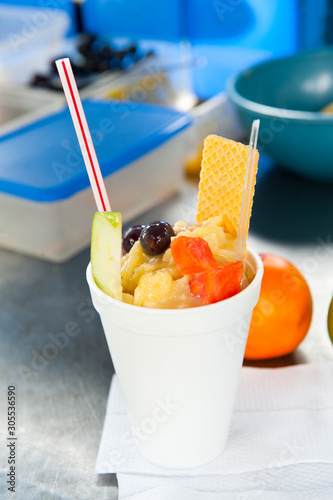 Cholado, typical fruit salad from Valle del Cauca photo