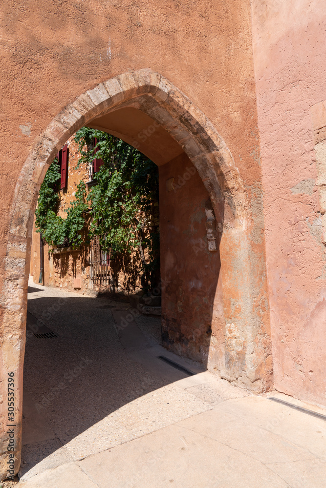 Roussillon ochre archway in town Provence France