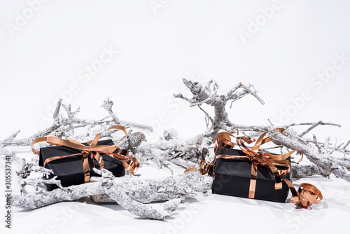 Christmas decoration on white background. Small decorative elements. photo