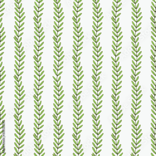 Seamless Pattern with Tamarind Branch