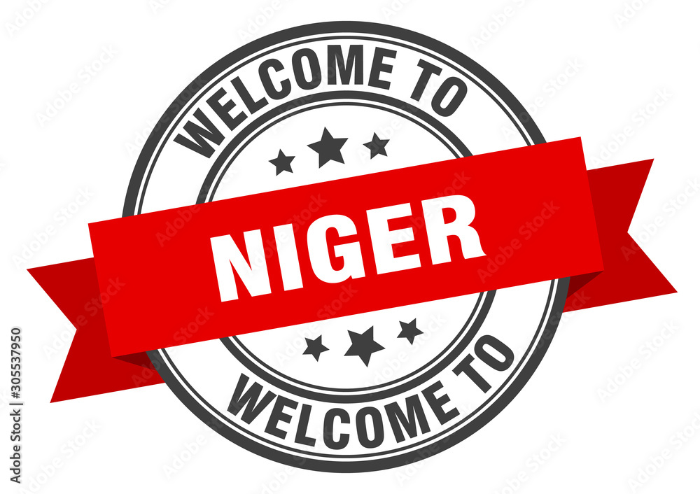 Fototapeta premium Niger stamp. welcome to Niger red sign