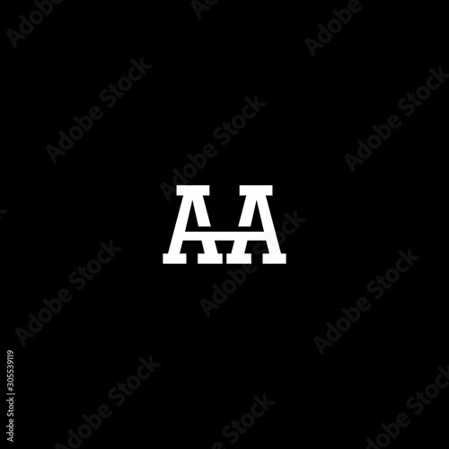 Letter AA Logo Design Template isolated on white background,Vector Illustration - Vector