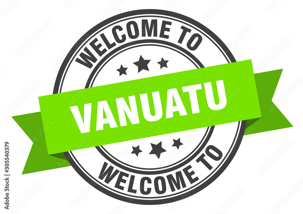 Vanuatu stamp. welcome to Vanuatu green sign Vanuatu stamp. welcome to Vanuatu green sign