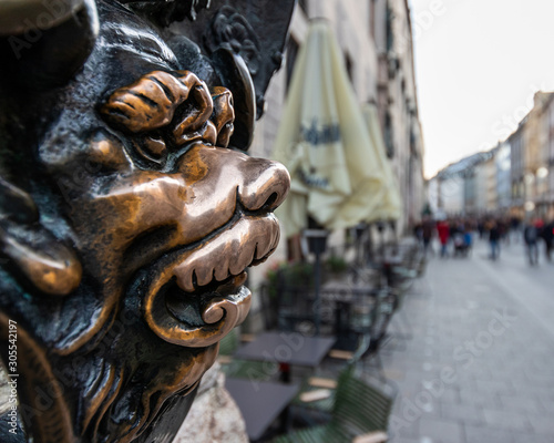 The Lions head at the entrance of the Munich Residence, a famous sights in munich photo