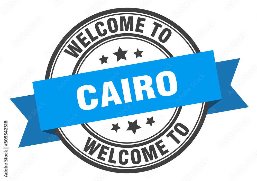 Obraz premium Cairo stamp. welcome to Cairo blue sign