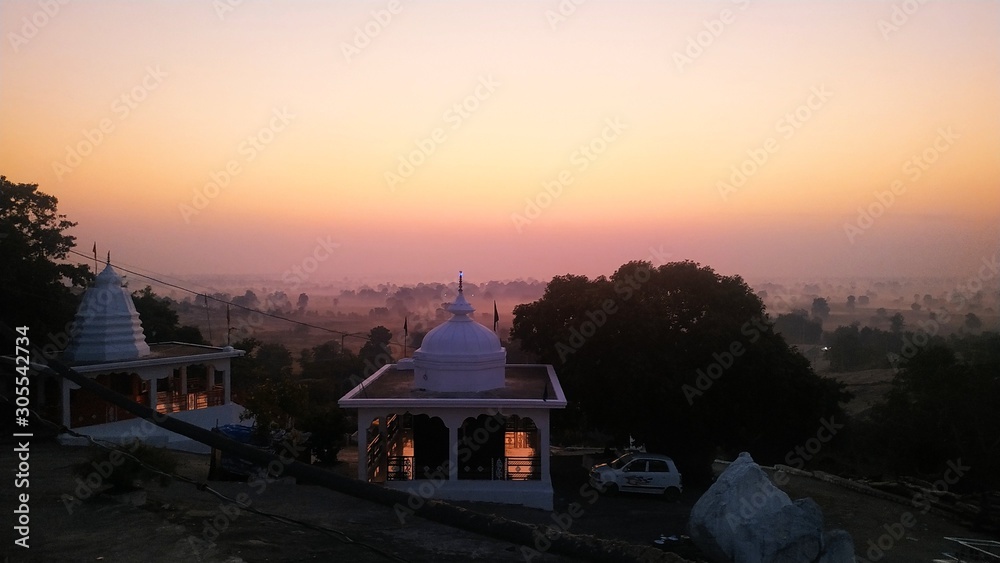 Obraz premium sunset in city
