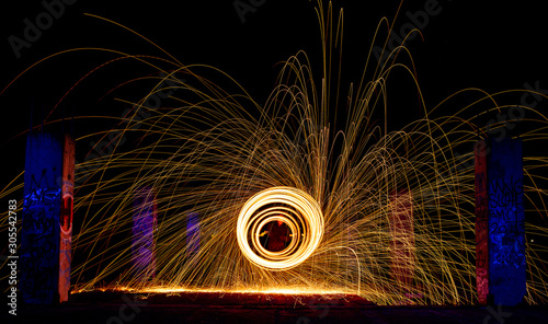 Colorful firework made of sparks.
