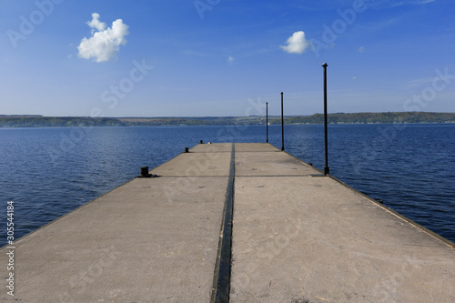 Pier on a riverside, beautiful nature photography