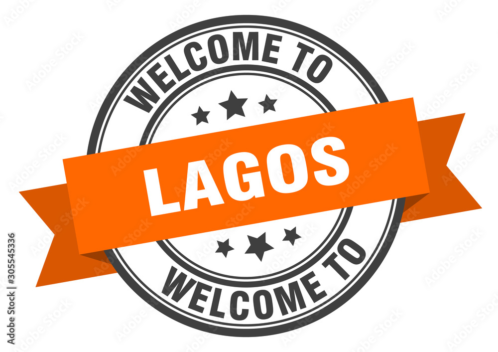 Fototapeta premium Lagos stamp. welcome to Lagos orange sign