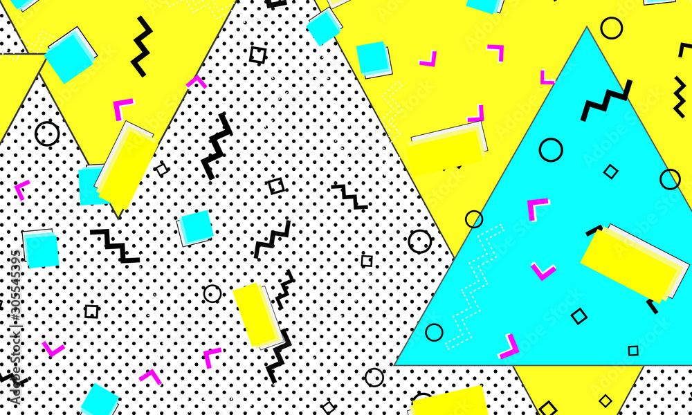 80s Yellow Design. Vector Artwork. 80s Yellow Design. Vector Artwork.