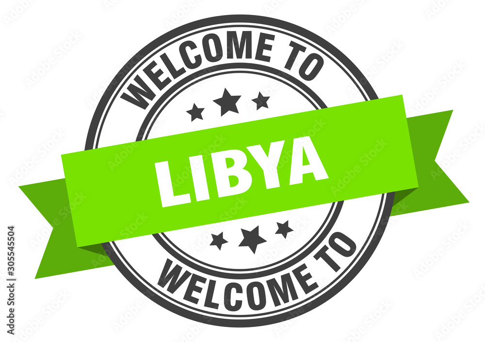 Fototapeta premium Libya stamp. welcome to Libya green sign