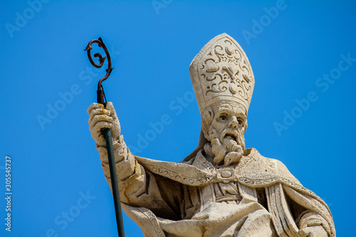 detail of a statue of the cathedral of Syracuse in Sicily, Italy