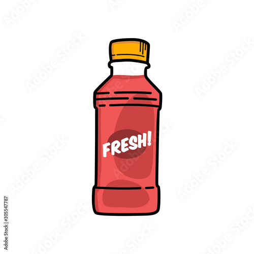 refreshment drink soda juice plastic bottle vector